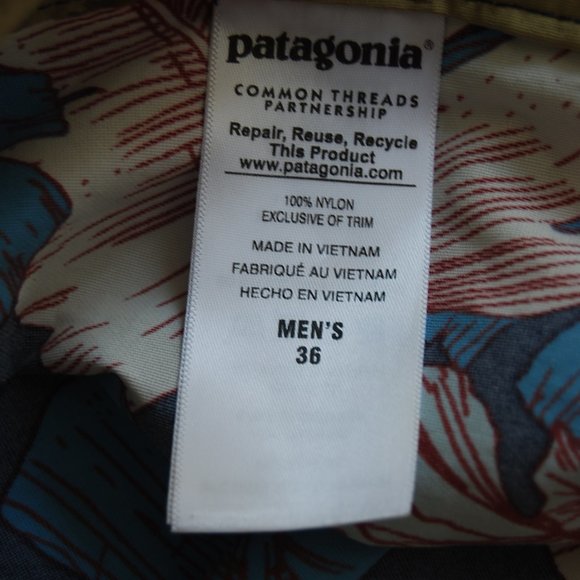 Patagonia swim trunks board shorts floral blue 36 - Picture 7 of 7